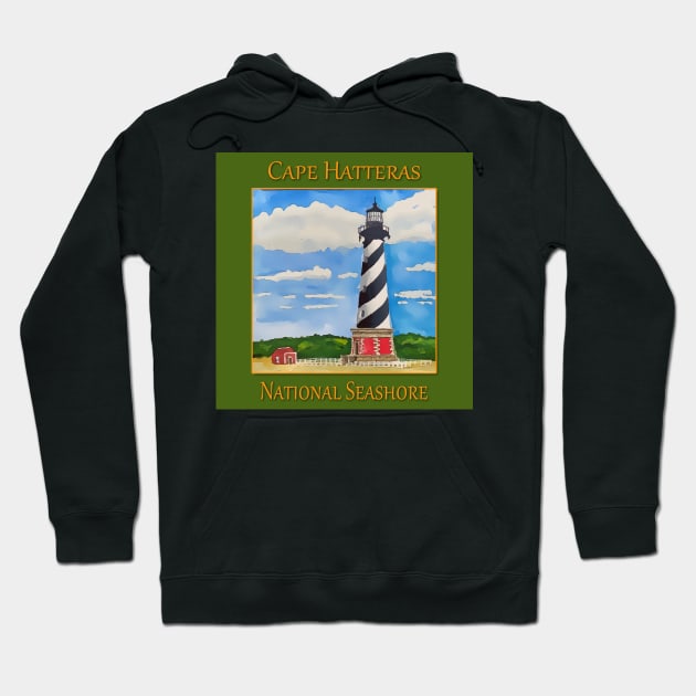 Lighthouse on Cape Hatteras National Seashore Hoodie by WelshDesigns